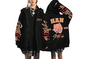 NCTCITY Zippé Sweat à Capuche Cardigan Manteau Hoodie E-Girl Y2K Gothique Harajuku Loisir Sweatshirts Stray Kids Mignon Imprimé BangChan Lee Know Changbin Hyunjin Han Felix Seungmin I.N