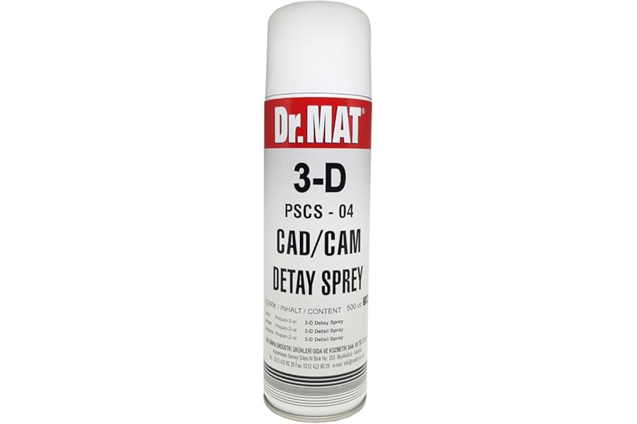 Dr.MAT 3D DETAY(DETAIL) SPREY PSCS – 04 500 mL, – Professional 3D Scanner Spray for Reflective & Transparent Parts | 1-2µm High-Precision Matte Coating | Compatible with All Laser & Optical Scanners