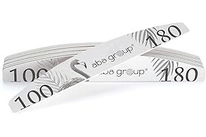 ‎ABA GROUP Aba Group Nagelfeile Set Professionell - Doppelseitig Nagelfeilen für Gelnägel - Nagelpfeile Standard (4mm) 10 Stück - Feilen für Gelnägel Gradation 100/180 - Nagelfeilen Halbmondform