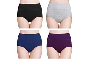 wirarpa Ladies Knickers Cotton Full Briefs High Waisted Underwear Panties for Women Multipack