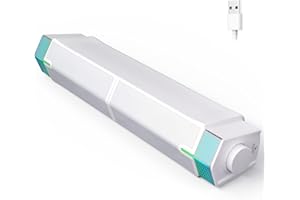 Jeecoo Altavoces PC, Altavoces Bluetooth con iluminación RGB,Barra de Sonido Altavoz Pc para Computadora portátil (Blanco)
