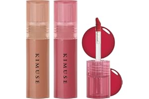 KIMUSE Gleamy Gloss Lip Stain Set, Resplandor Brillo de Labios de larga duración, Tinte de labios de color vivo con acabado hidratante sin peso y no pegajoso