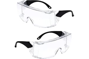 Dyaucwpo 2 Pezzi Occhiali Protettivi da Lavoro, Occhiali di Sicurezza con Antiappannamento, Occhiali Antinfortunistica con Antiscivolo, Occhiale di Protezione Trasparenti per Costruzione Laboratorio