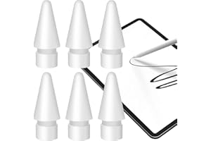 RCIDOS 6 Pezzi Punta Apple Pencil Alta Sensibilità Punte, Punta Ricambio Accessori, per Apple Pencil 1/2a Generazione, Compatibile con Apple Pencil PRO/USB-C Punta (Bianco)