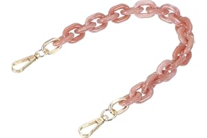 PATIKIL Acrylic Purse Strap, 15 Inch Acrylic Chain Purse Strap Replacement Luxury Handbag Chain Handle Straps for Handbags Shoulder Bag Crossbody, Pink/White