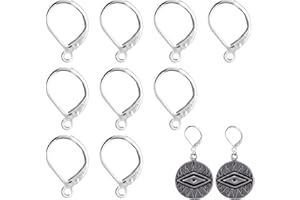 Girihe 10 PCS Sterling Silver Earring Hooks, 925 Silver Earrings DIY Earring Making Supplies, Sterling Silverr Earringg Hooks 925 for Women DIY Jewelry Making Crafts Crochet Stitch Maker Supply