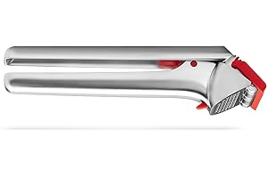 Dreamfarm Garject 2-In-1 Garlic Peeler, Garlic Press & Mincer with Garlic Peel Ejector, Chrome-Plated Zinc - Red