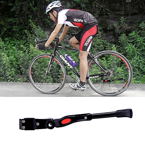 Fahrrad Seitenständer, FayTun Faltbarer Seitenständer Fahrrad Ständer Hinterbauständer Einstellbarer Universal Fahrradständer, Höhenverstellbar für Mountainbike, Rennrad, Faltrad (Schwarz) - 9
