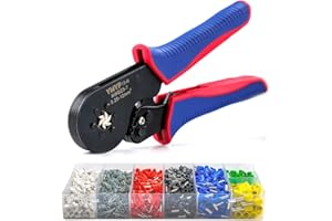 YMYP Ferrule Crimping Tool AWG 23-7 (0.25mm²-10mm²) with 1900PCS Ferrules Kit, Hexagonal Crimper for End-Sleeves Terminal - Self-Adjusting Racheting Tool