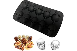 ZTMAKYLH Silikonowa forma do kostek lodu 3D, trupia czaszka, silikonowa forma do czekolady, zestaw silikonowych foremek do pralinek, do whisky, koktajli, napojów