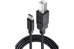 YUIO USB B to USB C Printer Cable 1.5M, USB C to USB B Midi Cable for HP/Epson/Canon Printer, Scanner, Digital Piano, Midi Controller/Keyboard