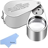 Delixike Kuyumcu B&uuml;y&uuml;te&ccedil; 40x Metal Katlanır, LED ve UV Işıklı - Elmaslar, Madeni Paralar, Damgalar İ&ccedil;in (D&ouml;viz Algılama/M&uuml;cev