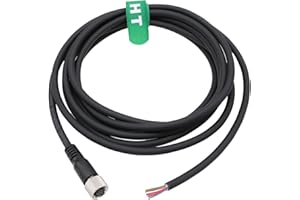 HangTon Cavo schermato da aviazione femmina a 8 pin M12 A per cavi volanti per l'automazione del segnale del sensore attuatore, dispositivo di rete DeviceNet, CANopen, IO Link, Profibus 2 m