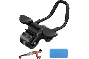AouiSton Ab Roller Wheel, Rueda abdominal de rebote,Rodillo para abdominales en casa,Rodillo abdominal par aentrenamiento de fuerza fitness para casa herramientas gimnasio multifunción (Negro)