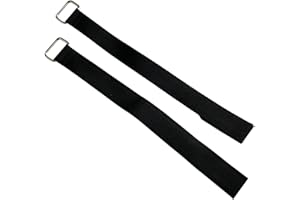 ON1SHELF Confezione da 2 resistente metallo fibbia gancio e chiusura a fascette riutilizzabili cinghie, nero