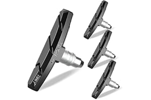 ELEECHEN 2 Pairs Bike Brake Pads, V Bicycle Brake Pads with Nuts and Spacer, 70mm V Brake Blocks for Mountain Bicycle Road Bikes, No Noise, High Braking Force