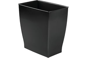 INTERDESIGN iDesign 64772EU Mono Cestino Rifiuti, Rettangolare, Plastica, Nero, 28.5x17.75x30.5 cm