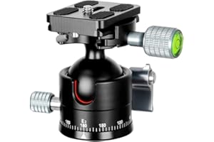 Koolehaoda Tripod Ball Head, Φ36mm Ball Diameter All Metal Tripod Head with 1/4" Screw Arca-Type QR Plate for DSLR Cameras Tripods Monopods, Max Load 33lbs/15kg