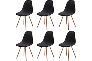 Highdi Housse de Chaise Scandinaves Lot de 6, Extensible Noir Housse de Chaise de Salle à Manger, Velours Universelle CouNoirure de Chaise sans Accoudoirs pour Décoration de Salon Cuisine Maison