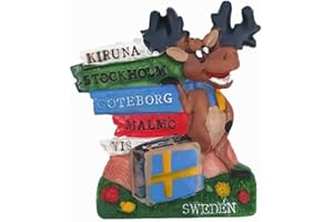 MUYU MAGNET Imán de nevera 3D Suecia para viaje, recuerdo de regalo para el hogar y la cocina Decoración magnética etiqueta engomada del refrigerador de Suecia colección de imanes