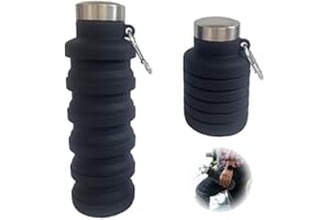 BRITECO Collapsible Water Bottle | BPA-Free, Foldable 500ml Silicone Water Bottle | Perfect for Travel, Hiking, Gym, and Outdoor Activities | Lightweight, Reusable, and Leak-Proof Design