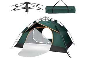 LN COZY CORNER 3-Person Pop Up Tent Instant Setup Camping Tent Waterproof & Windproof Double Layer Dome Tent with Removable Rainfly Lightweight for Backpacking Garden