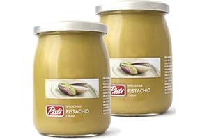 GENERIC 2x Pisti Sicilian Pistachio Cream Spread Baking Spreadable Smooth Paste Jar in use Best Match Dubai Chocolate 600 Gr by BAKKALIM UK