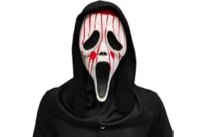 LuckyQianyi Schrei Maske Halloween, Ghostface Maske,Scream Maske，Horror film Maske,Realistische Geistermaske aus Latex Geistermaske, Geeignet für Halloween-Kostümpartys, Karneval und Cosplay