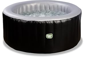 EXIT Toys Silver Classic Spa - ø165x65cm - Spa Gonflable Extérieur - pour 2 Personnes - Inclus Chauffage, Pompe Filtrante et Bâche de Protection Isolante - 100 Jets d'air Puissants - Noir