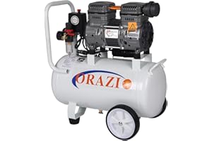 ORAZIO Air Compressor Oil Free 24 Litre, 800W 65DB Low Noice Silent Portable Electric Air Compressor for Home Workshop, Mobile Garage, Dental Clinic 241184