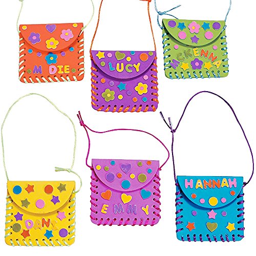 6 x Bastelset Geldbörse Tasche Porte­mon­naie Kindergeburtstag Basteln Kindergarten Mitgebsel Beschäftigung Fädeln Mitbringsel