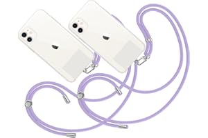 MARARDI Pack 2 Cordón Correa para Móvil Colgante Cinta con Parche - Cadena Teléfono Universal Colgador para Cuello - Cuerda Funda Colgar Lanyard con Enganche Accesorios Llavero