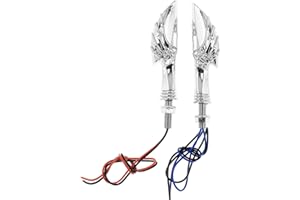 HDBUBALUS Skull Turn Signals LED Blinker Indicator Light Fit for Harley Crusier Bobber Chrome