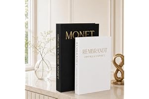 ZORVENIX Set med 2 dekorativa böcker – dummy bok av linne med magnetlås – dold förvaringslåda – estetiska och chica tillbehör – moderna lådor i bokform (svart och