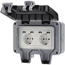 Presa Esterna Impermeabile IP66 Con Interruttore - Scatola Di Derivazione Per Giardino, Bagno, Garage - Foto 12