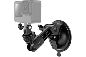 K&F CONCEPT Soporte de Coche con Ventosa para GoPro Hero 13 12 11 10 dji Action 5 Pro/4/3 dji Osmo Pocket 3, Soporte Ventosa del Parabrisas del Coche para Insta360 X5 X4