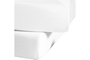 Fleuresse Comfort elastanowe prześcieradło z dżerseju na materace 180 x 200 – 190 x 220 cm (do wysokości 25 cm), białe