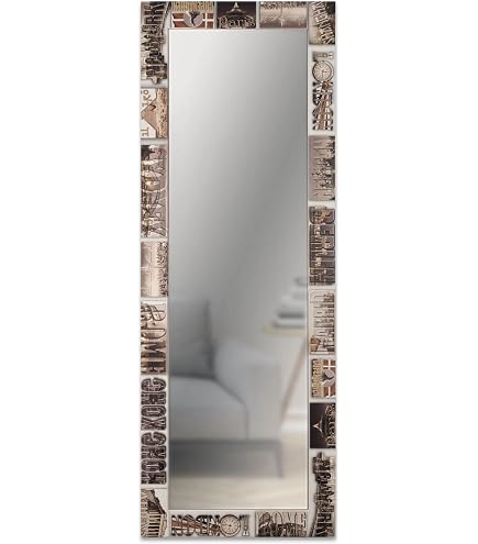Specchio Da Parete Lupia – Mirror Fantasy Notte Stellata Van Gogh, Cornice In Legno Stampata, 52x152 Cm, Made In Italy
