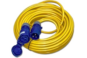 INTUIFLEX Cavo da campeggio CEE 230 V, cavo corazzato, 25 m, K35, AT-N07V3V3-F, 3G2,5, IP44, 3 x 2,5 mm, 230 V, 16 A, IP44, cavo di prolunga giallo