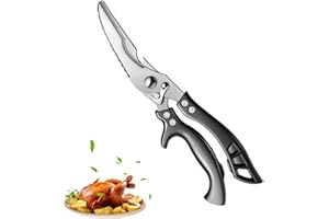 Mokaskaidj Volaille, Volaille Professionnel Inox Ciseaux de Cuisine avec Poignée Ergonomique, Ciseaux de Cuisine Acier Inoxydable Multifonction pour Poulet, Viande, Dinde, Poisson