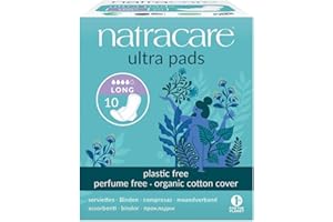 Natracare - Compresas Largas con Alas - Ultra Regular - Producto Natural - Ideal para Flujos Intensos - Capa Acolchada - Suaves y Cómodas - Aptas para Veganos - 10 Unidades