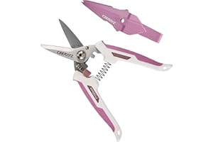 CEERAYZ 7" Cisaille Multi Usage, Ciseaux industriels robustes, Cisaille de jardin pour projets DIY, bureau, lignes de production et jardinage, avec étui protecteur (Blanc Rose)