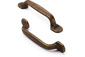 FURNIWARE 10 maniglie vintage per mobili in ottone anticato, 96 mm, distanza tra i fori da cucina, cassetti, maniglie per mobili da cucina