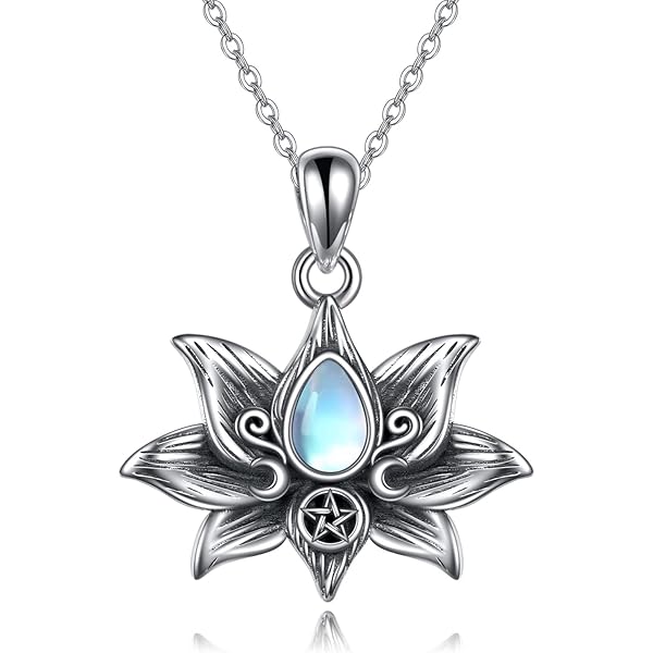 YFN Loto Halsketting met geboortesteen, sterling zilver, lotus-hanger, sieraden, moederdag, verjaardag, cadeaus voor dames en meisjes, Sterling zilver, Zirkonia
