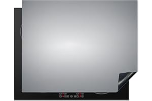 KitchenYeah© Protection Plaque Cuisson Deco Cuisine Cache Induction 65x52 cm Protège Pour Cuisiniere Protection Argent - Gris - Métal - Foncé - 65x52 cm