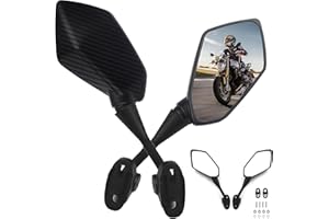 Heart Horse Universal Motorradspiegel 2er Set, Motorrad-Rückspiegel mit Halterung, Seiten-Rückspiegel, E-Mark Motorradspiegel, Drehbarer Diamantförmiger Fünfeck-Rückspiegel mit Schrauben