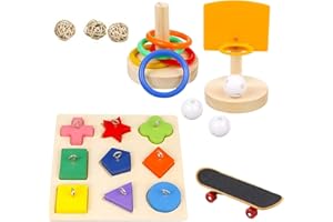 CHSEEO Set di 4 Giocattoli per Uccelli da Addestramento, Giocattolo Interattivo Puzzle per Pappagalli per Piccoli Pappagalli, Parrocchetti, Conure, Cockatiel, Pappagalli e Uccelli d'Amore