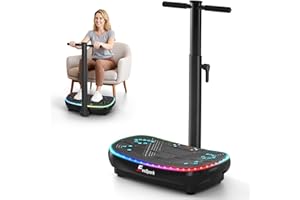 Vibration Plate, EvoSpark 7-in-1 4D PRO Vibration Plate Exercise Machine With 900W Triple Motor System, Whole Body Vibrating Plate with 9 Cool LED Light Effects,199 Adjustable Speeds, 550 Lbs Capacity