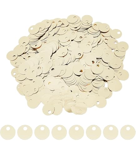 500 Paillettes Rotonde 25mm - Forate Per Cucito, Artigianato, Matrimoni, Colore Limone - Foto 12