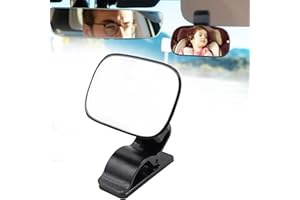 TRHDFW Baby Car Mirror 360° Adjustable Rear View Mirror, Shatterproof Baby Safety Rearview Mirror with Clip, Rearview Wide Angle Convex Mirror to See Rear Kids, Babies, Infants and Newborn